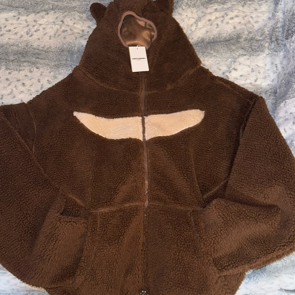 Women’s or Men’s Bear zip up Hoodie w Ears Vandy The Pink Super Rare Drop!